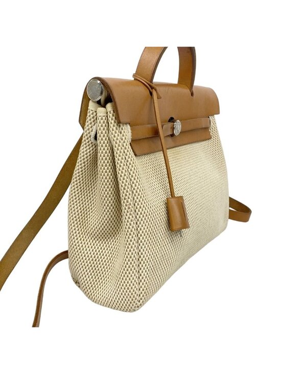 Hermes Backpack Herbag a Dos PM Toile GM Natural Silver main image 9